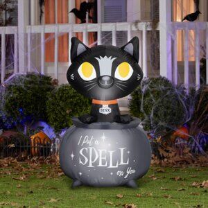 Gemmy 3.5’ Hocus Pocus Binx & Calderon Disney Airblown Inflatable halloween Deco